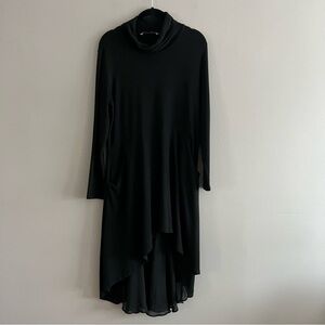 Soft Surroundings Crescent Moon Hi-Low Tunic  Sweater Turtleneck Black Size M